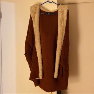 zara sherpa knit thick cardigan